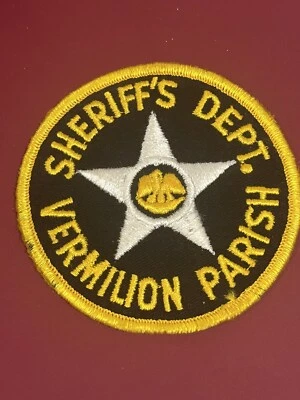 "Bonita insignia de parche del sheriff de la parroquia bermellón de Luisiana de 3,5""" Foto 1 de 3