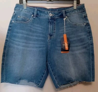 Pantalones Cortos de Jean Jag Drew Mujer Azul Novio Súper Suaves Elastizados Dobladillo Crudo Talla 10/30 Foto 1 de 4