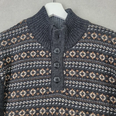 Suéter Southern Pines Para Hombre Grande NUEVO Fair Isle Nórdico 1/4 Botón Esquí Invierno Foto 1 de 4