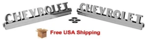 Fits 1947-1953 Chevy Pickup Truck Hood Emblems "CHEVROLET" Chrome EM1271 - Picture 1 of 2