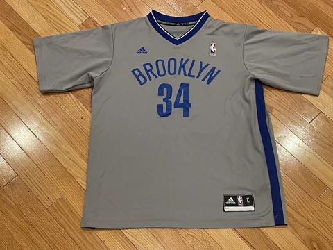 Sleeved Paul Pierce Men's Large Adidas Replica Brooklyn Nets Jersey Sleeves Cover