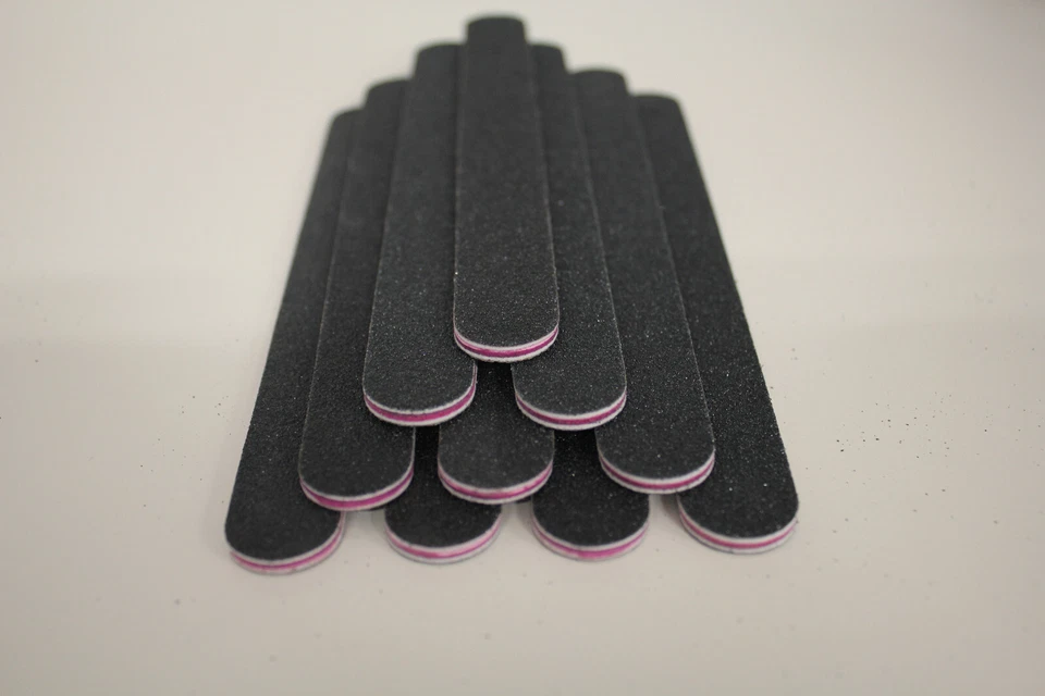 PEGA NAILS Lima per unghie, 10 lime per unghie, nero, dritto* 100/180