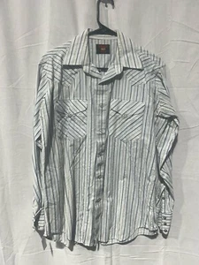 Stripped Pearl Snap "Ruddock" Large - Picture 1 of 3