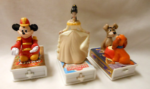 McDonald 1998 VHS Train LOT OF 3: MICKEY, LADY AND THE TRAMP, POCAHONTAS FIGURES