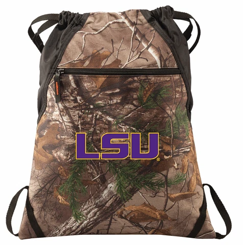 LSU Tigers Camo Cinch Pack REALTREE LSU Drawstring Bag Backpack Cover