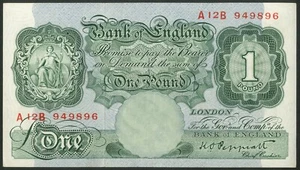 Bank of England, K. O. Peppiatt, 1 pound, [1948], series A--B, EF - Picture 1 of 2