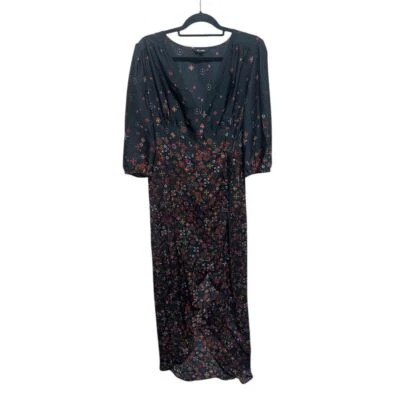 Express цветочный Geo искусственного надежном макси платье черный красный желтый 3/4 рукав большой богемное - Изображение 1 из 4