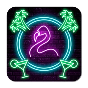 80er Jahre Neon Cocktail Stil Getränke Untersetzer Hausbar Pub Schuppen Bierdeckel 80er Geschenk - Bild 1 von 4