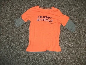 "A*" UNDER ARMOUR UNISEX YOUTH SIZE YMD orange LAYER LOOK SHORT SLEEVED - Picture 1 of 2