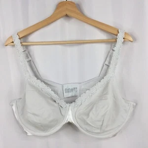 Bali Back Smoothing Lightly Lined Underwire Bra Size 42D White Lace Trim 100E - Picture 1 of 6