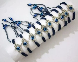 10 große HAMSA gegen den BÖSEN BLICK mit BLAU Kordel-Armband - Bild 1 von 4