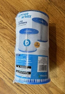 Neu Summer Waves Schwimmbad Typ D Filterpumpe Kartusche 2er Pack Polygroup   - Bild 1 von 3