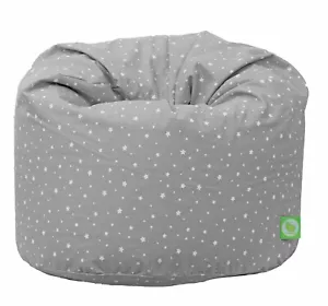 Bean Lazy ® 100% Cotton Large Grey Stars Bean Bag with Filling - Picture 1 of 4