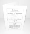 Edison Standard Phonograph Model D Instruction Manual 