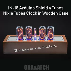 IN-18 Nixie Tubes Clock in Wooden Case GPS Temp Sensor 12/24H Slot Machine - Picture 1 of 5