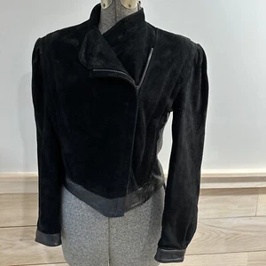 Wilsons Damen Wildleder & Leder Jacke Cropped Reißverschluss Gefüttert Taschen Größe 10 - Bild 1 von 9