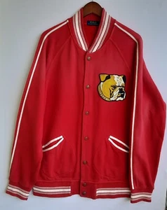 Chaqueta Universitaria Vintage POLO RALPH LAURENT STADIUM BULLDOGS Talla L Roja - Imagen 1 de 16