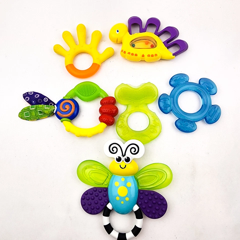 Baby Teether theething Lot of 6 Toys Mixed Brands - Image 1 of 4