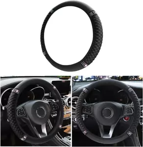 Bling Soft Leather Steering Wheel Cover Protector, 15 Inch Colorful Rhinestones - Picture 1 of 8