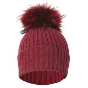 JAY LEY LADIES WOOL POMPOM BOBBLE HAT - RED - ONE SIZE - RRP £40 - Picture 1 of 1