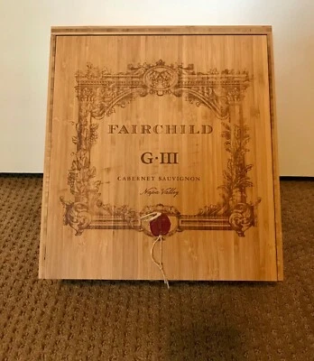Fairchild G.III 2015 Napa Valley Cabernet caja de vino de madera de bambú de 3 botellas. Raro. Foto 1 de 4