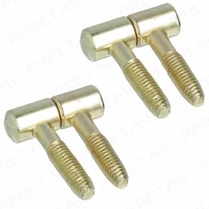 4x SCREW IN LIFT OFF BRASS HINGES Cupboard Cabinet Unit Furniture Male/Female - Picture 1 of 2