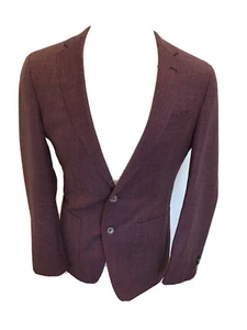 🌟CLASSIC🌟Boss Hugo Boss Mens Red & Blue Blazer / Sport Coat/ Jacket Sz 38R - Picture 1 of 11