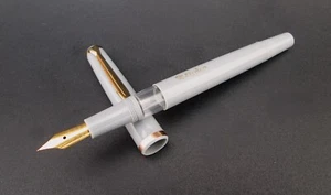 1960's Light Gray STUDIO Piston Filling Fountain Pen - NEVER USED -New Old Stock - Picture 1 of 5