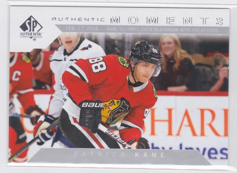 18/19 SP AUTHENTIC...PATRICK KANE...AUTHENTIC MOMENTS...CARD # 104..BLACK HAWKS - Image 1 of 1
