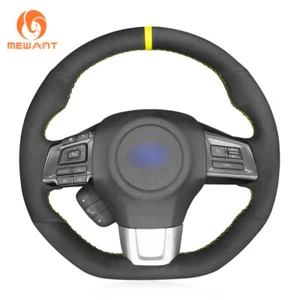 Hand Sewing Black Suede Steering Wheel Cover for Subaru WRX STI Levorg 2018 2019 - Picture 1 of 11