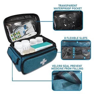 Travel First Aid Kits Bag Zippered Pouches Storage Bag for Car Gym Travel - Picture 1 of 6