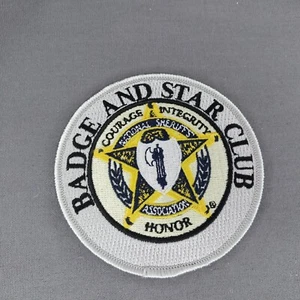 Badge & Star Club National Sheriff's Association 3.5" Iron On Patch Silver - Picture 1 of 2