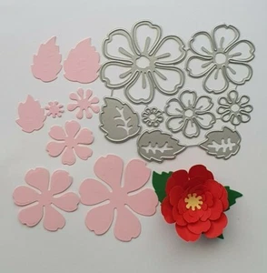 Craft Metal cutting die Scrapbook Paper Cards - 8 piece flower - Picture 1 of 3