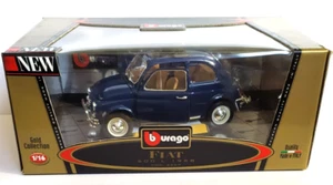 BURAGO GOLD COLLECTION 1:16 AUTO FIAT 500 L 1968 BLU MADE IN ITALY ART 3327 - Picture 1 of 3