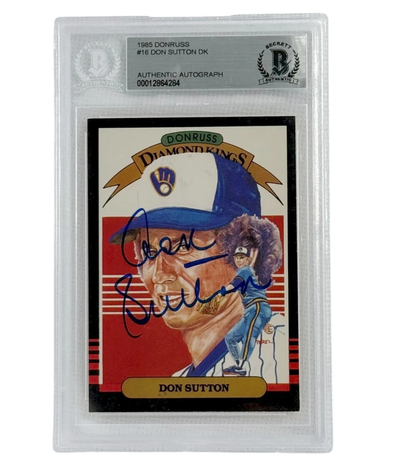 Don Sutton Autographed 1985 Donruss Diamond Kings #16 Beckett Authenticated - Image 1 of 1