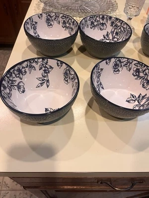 Conjunto de 4 usados Pfaltzgraff Gabriela azul 6 polegadas - Imagem 1 de 4