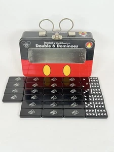 Disneyland Walt Disney Exclusive Tin Case Mickey Mouse Double 6 Dominoes Game - Picture 1 of 4