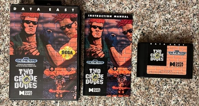 Two Crude Dudes (Sega Genesis) CIB Complete in Box with Manual Data East - Image 1 of 2