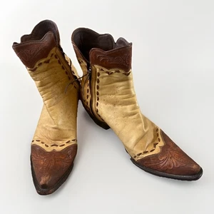 Hengst handgefertigte hellbraune Leder Zorro Knöchel Cowboy Stiefel - Bild 1 von 12