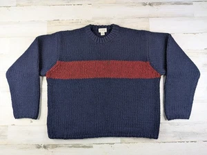 J Crew Sweater Mens Extra Large 100% Wool Chunky Hand Knit - Picture 1 of 12