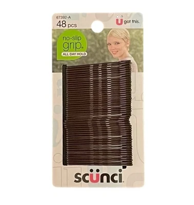 Scunci No slip grip Bobby Pins 48 piece Brown - Image 1 of 2