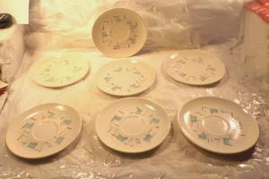 Platillos de café y té VERNONWARE Heavenly Days de colección 7 piezas 6-1/4" blanco y azul SIN TAZAS - Imagen 1 de 21