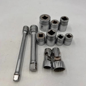 7 Vintage Snap On Sockets - Imperial with 2 Swivels and 2 Extensions - Picture 1 of 23