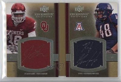2010 Upper Deck Exquisite Collection /50 Rob Gronkowski Jermaine Gresham Auto RC - Image 1 of 2
