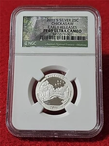 2011-S CHICKASAW N.P. SILVER QUARTER NGC PF 69 UC EARLY RELEASES    #T5767 - Picture 1 of 2