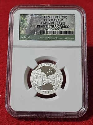 2011-S CHICKASAW N.P. SILVER QUARTER NGC PF 69 UC EARLY RELEASES    #T5767 - Image 1 of 2