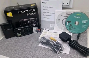 Nikon Coolpix S3200 16.0 MP Digital Camera Black - Near Mint Condition - Boxed - Picture 1 of 15
