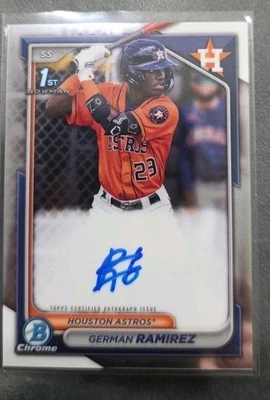 2024 Bowman German Ramirez Chrome Auto 1st #CPA-GR Astros NM! - Image 1 of 2