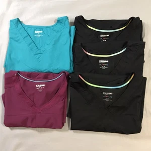 Scrubstar Scrubs Top Womens 3XL Black Green Red Bundle Of 5 - Picture 1 of 16
