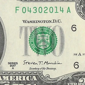 APRIL 30 2014 Birthday Date Note Fancy Serial Number Two Dollar Bill Crisp UNC - Picture 1 of 11